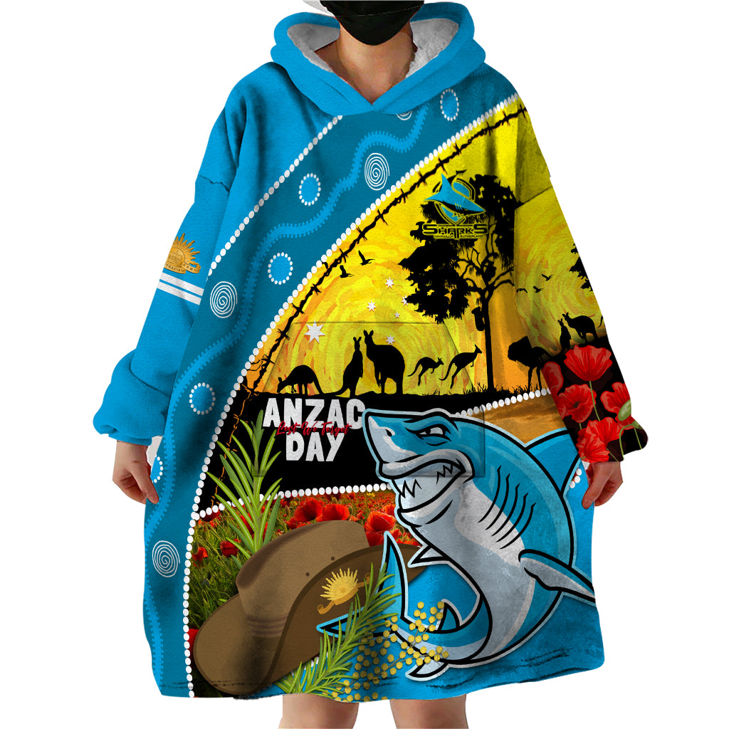 Sharks Rugby ANZAC Day Wearable Blanket Hoodie Sharkies Rosemary Starry Night