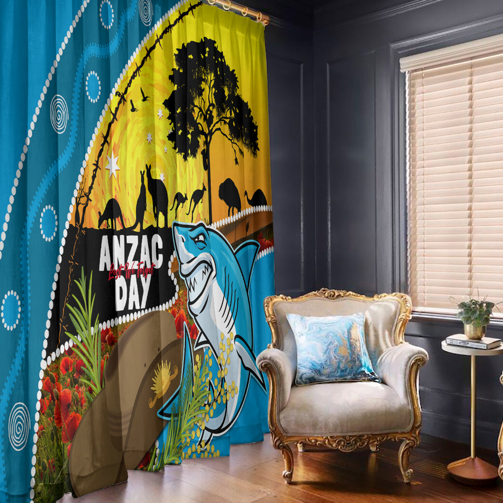 Sharks Rugby ANZAC Day Window Curtain Sharkies Rosemary Starry Night