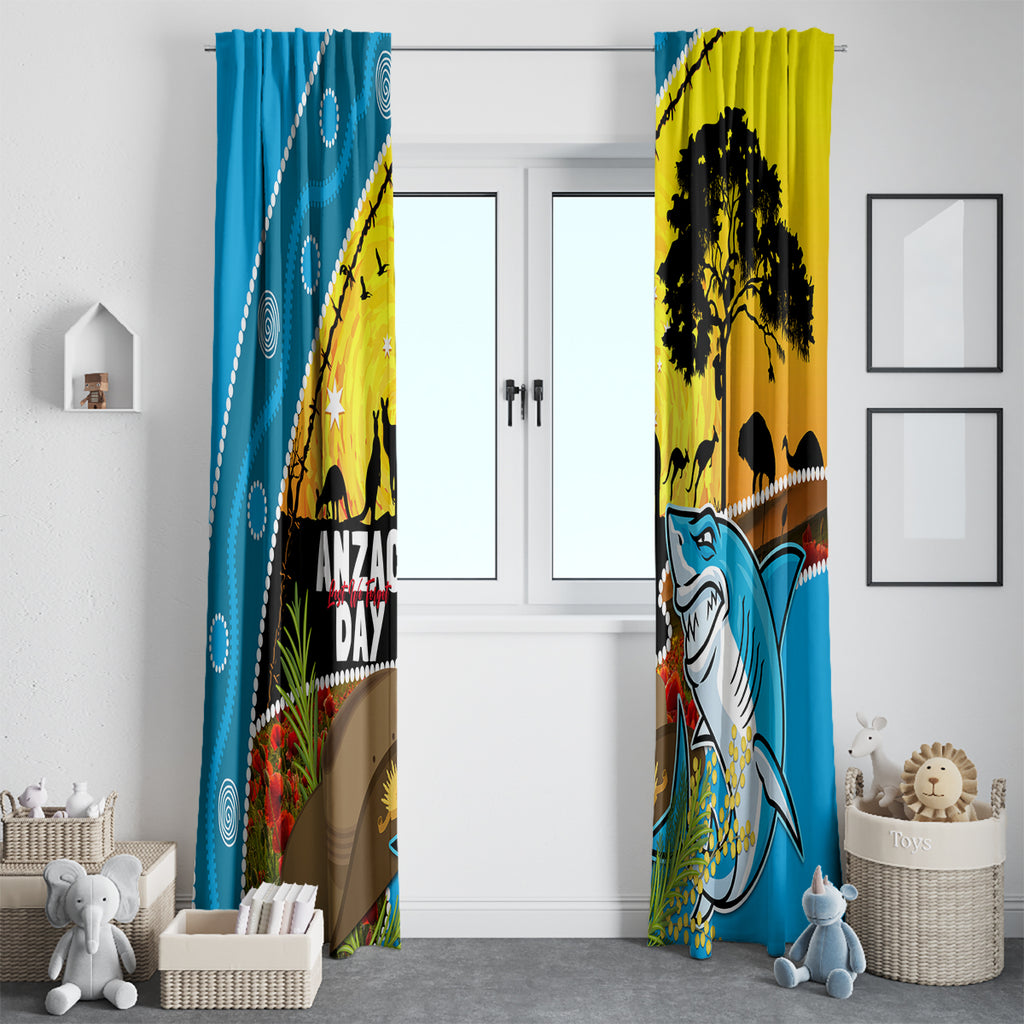 Sharks Rugby ANZAC Day Window Curtain Sharkies Rosemary Starry Night