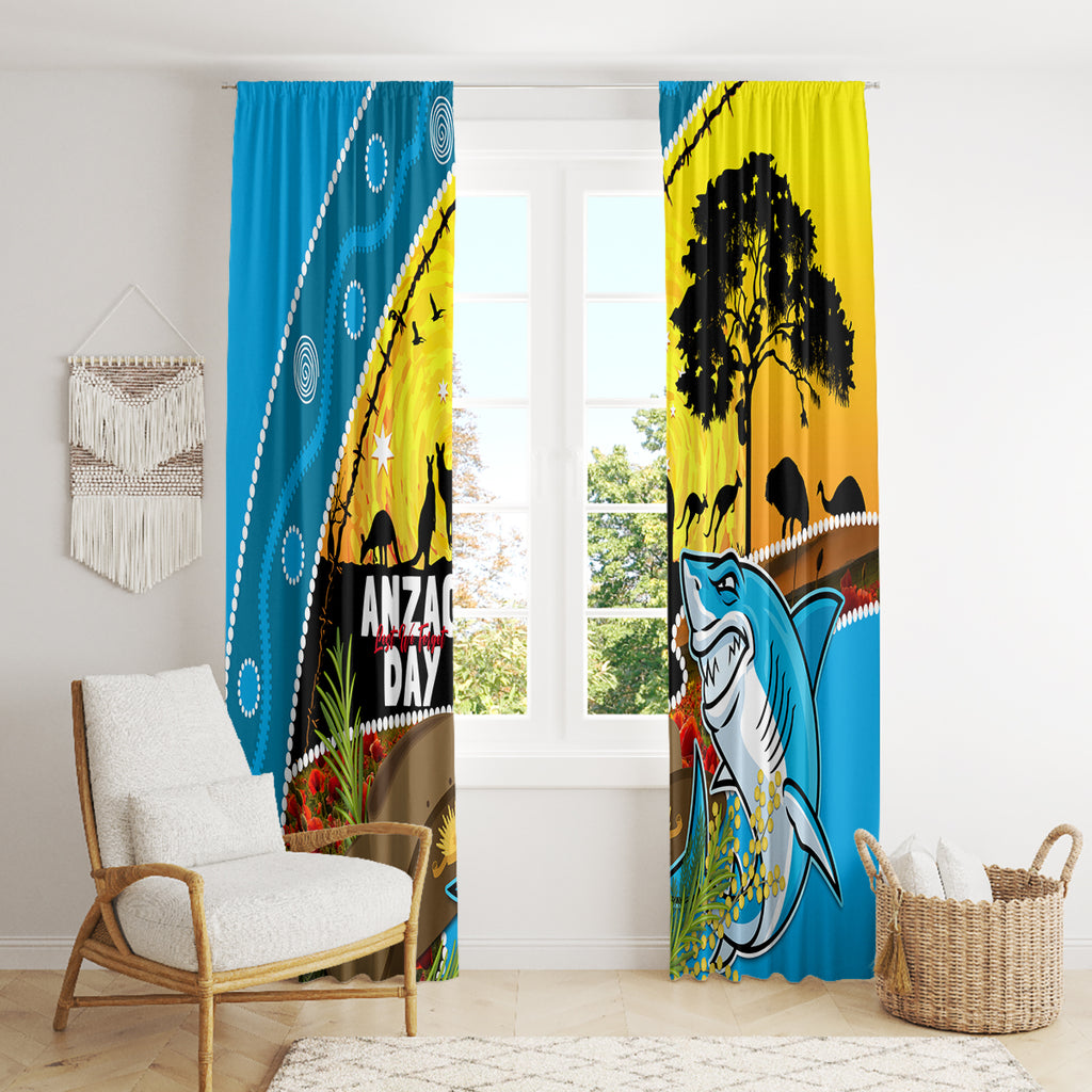 Sharks Rugby ANZAC Day Window Curtain Sharkies Rosemary Starry Night
