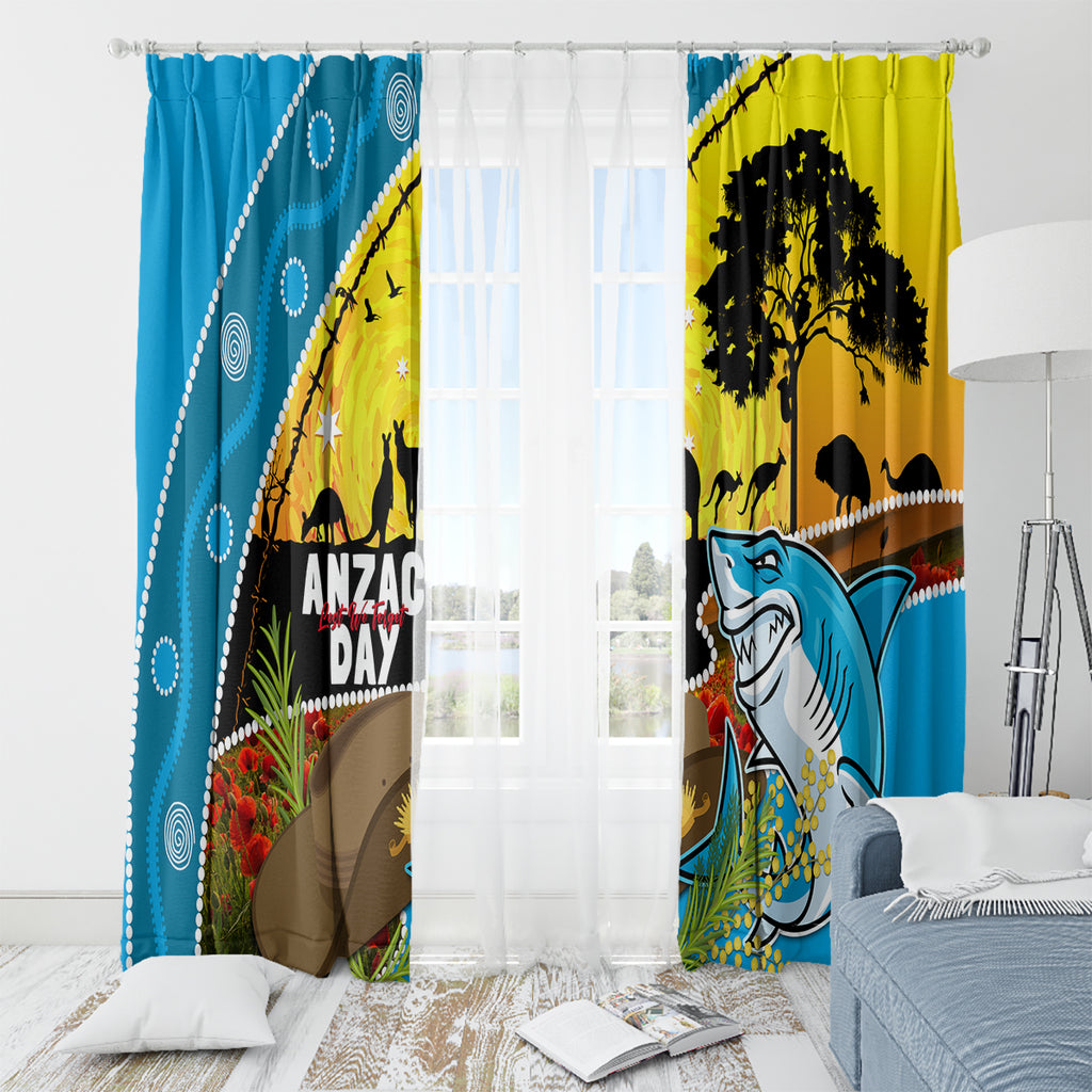 Sharks Rugby ANZAC Day Window Curtain Sharkies Rosemary Starry Night