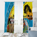 Sharks Rugby ANZAC Day Window Curtain Sharkies Rosemary Starry Night