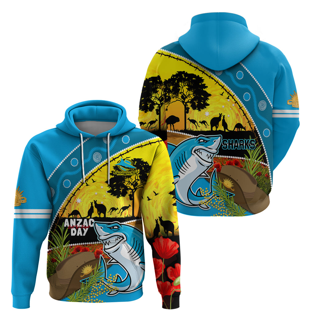 Sharks Rugby ANZAC Day Zip Hoodie Sharkies Rosemary Starry Night