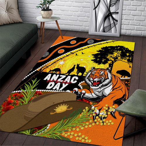 Tigers Rugby ANZAC Day Area Rug Wests Mascot Rosemary Starry Night