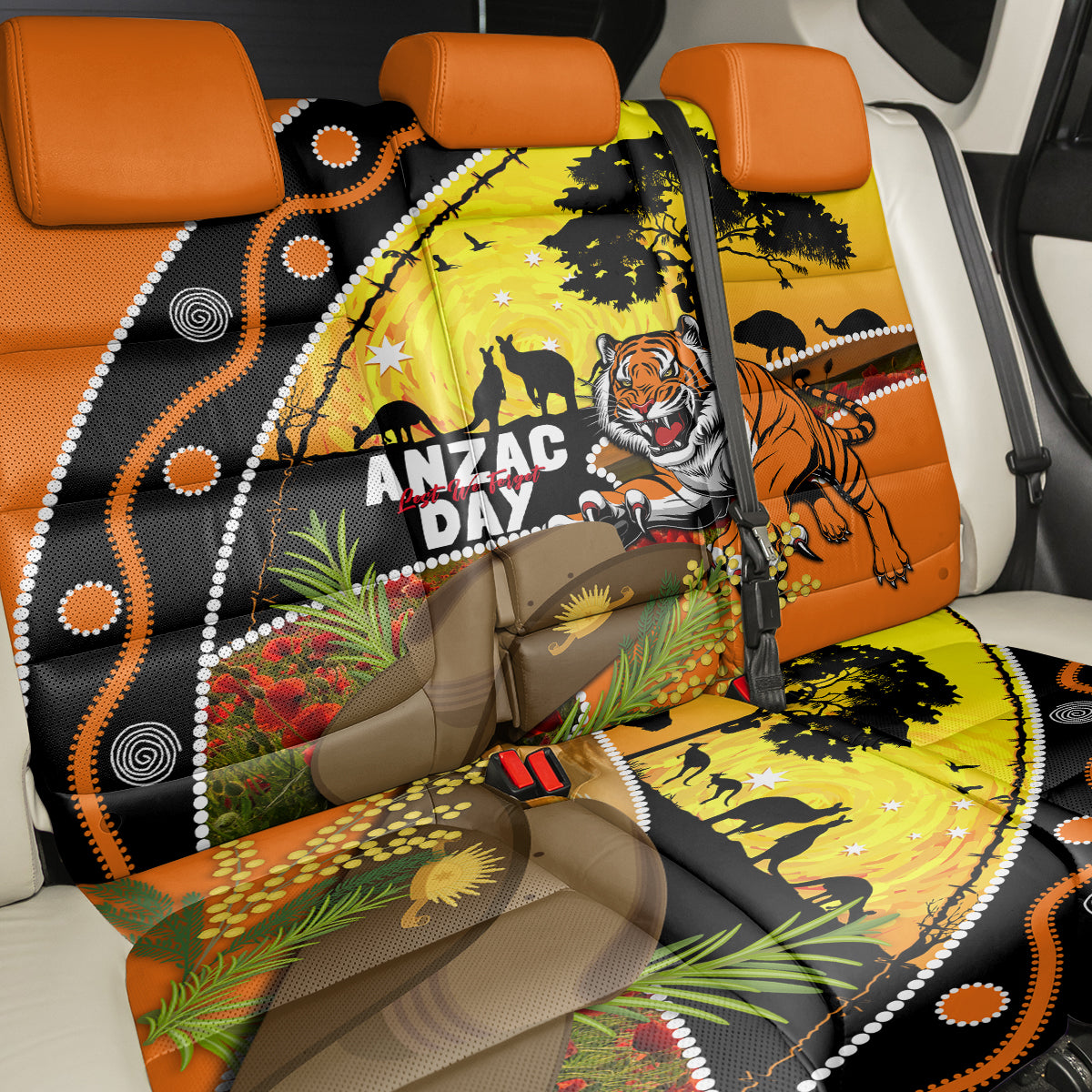 Tigers Rugby ANZAC Day Back Car Seat Cover Wests Mascot Rosemary Starry Night