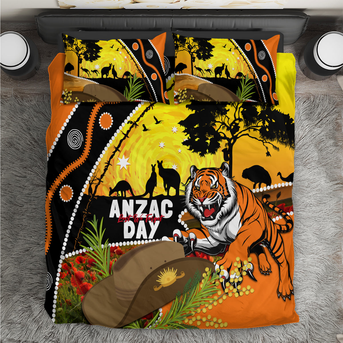 Tigers Rugby ANZAC Day Bedding Set Wests Mascot Rosemary Starry Night