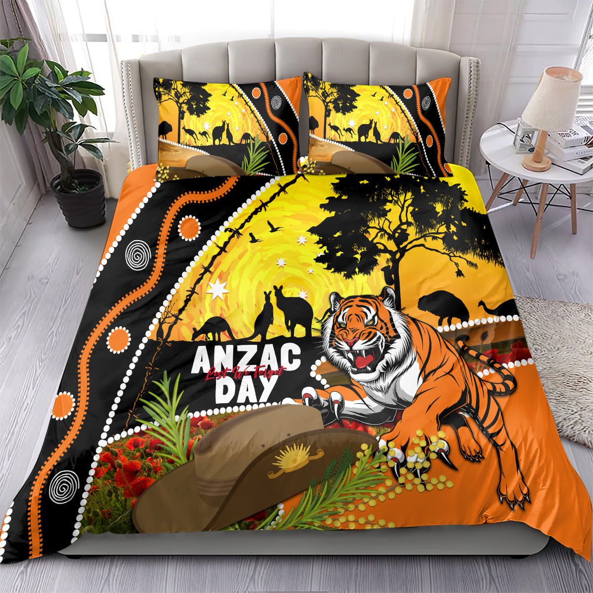 Tigers Rugby ANZAC Day Bedding Set Wests Mascot Rosemary Starry Night