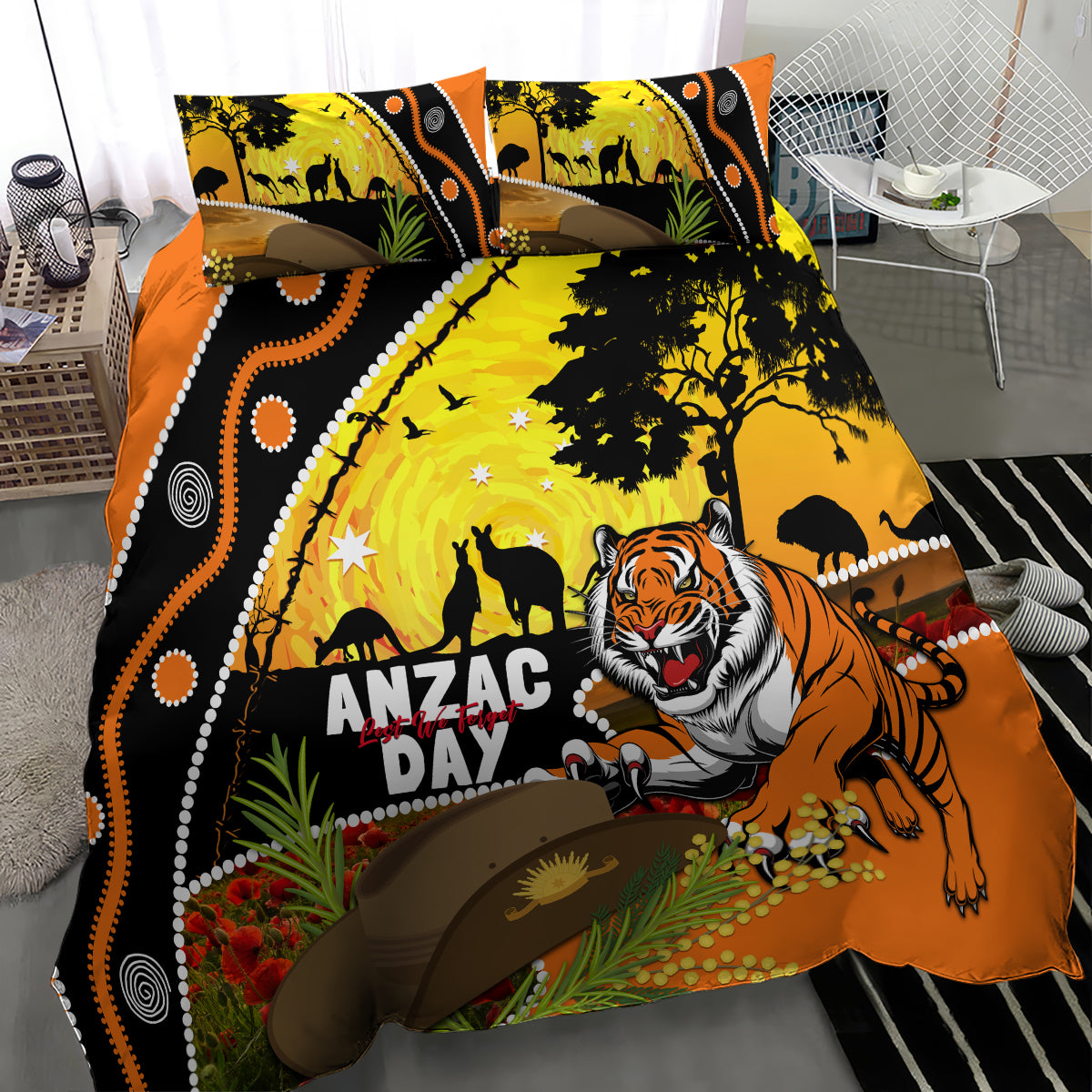 Tigers Rugby ANZAC Day Bedding Set Wests Mascot Rosemary Starry Night