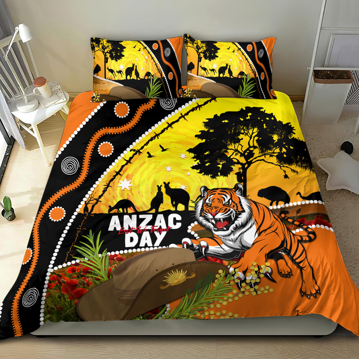 Tigers Rugby ANZAC Day Bedding Set Wests Mascot Rosemary Starry Night