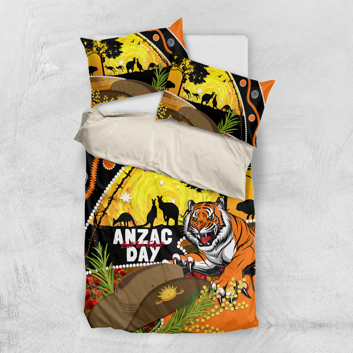 Tigers Rugby ANZAC Day Bedding Set Wests Mascot Rosemary Starry Night