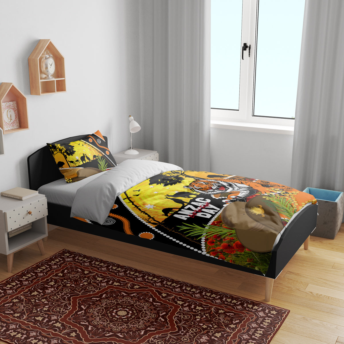 Tigers Rugby ANZAC Day Bedding Set Wests Mascot Rosemary Starry Night