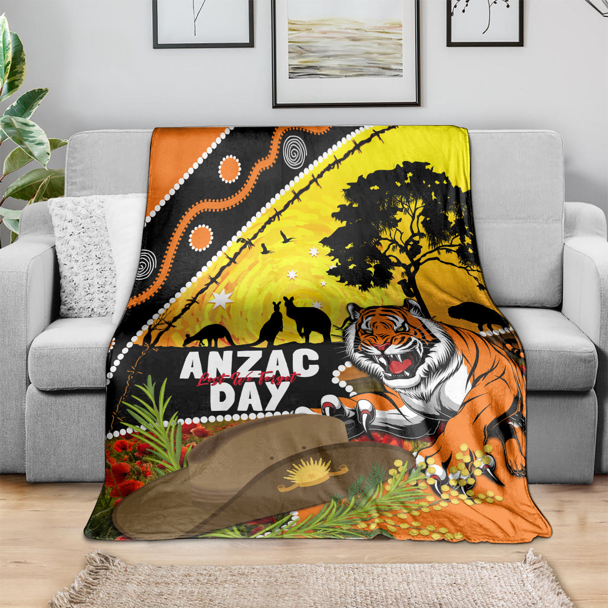 Tigers Rugby ANZAC Day Blanket Wests Mascot Rosemary Starry Night