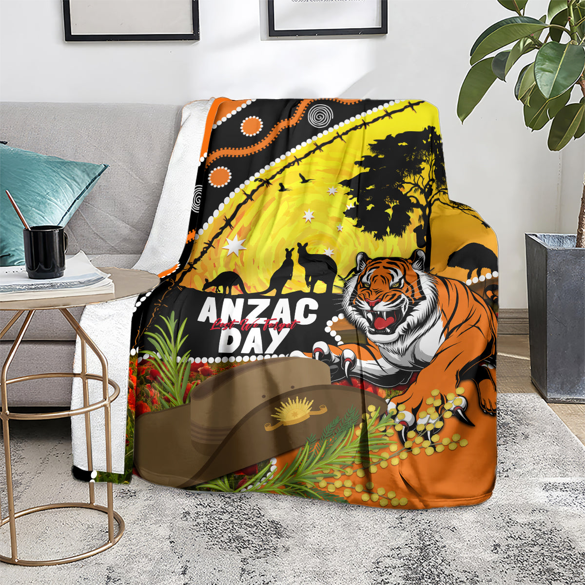 Tigers Rugby ANZAC Day Blanket Wests Mascot Rosemary Starry Night