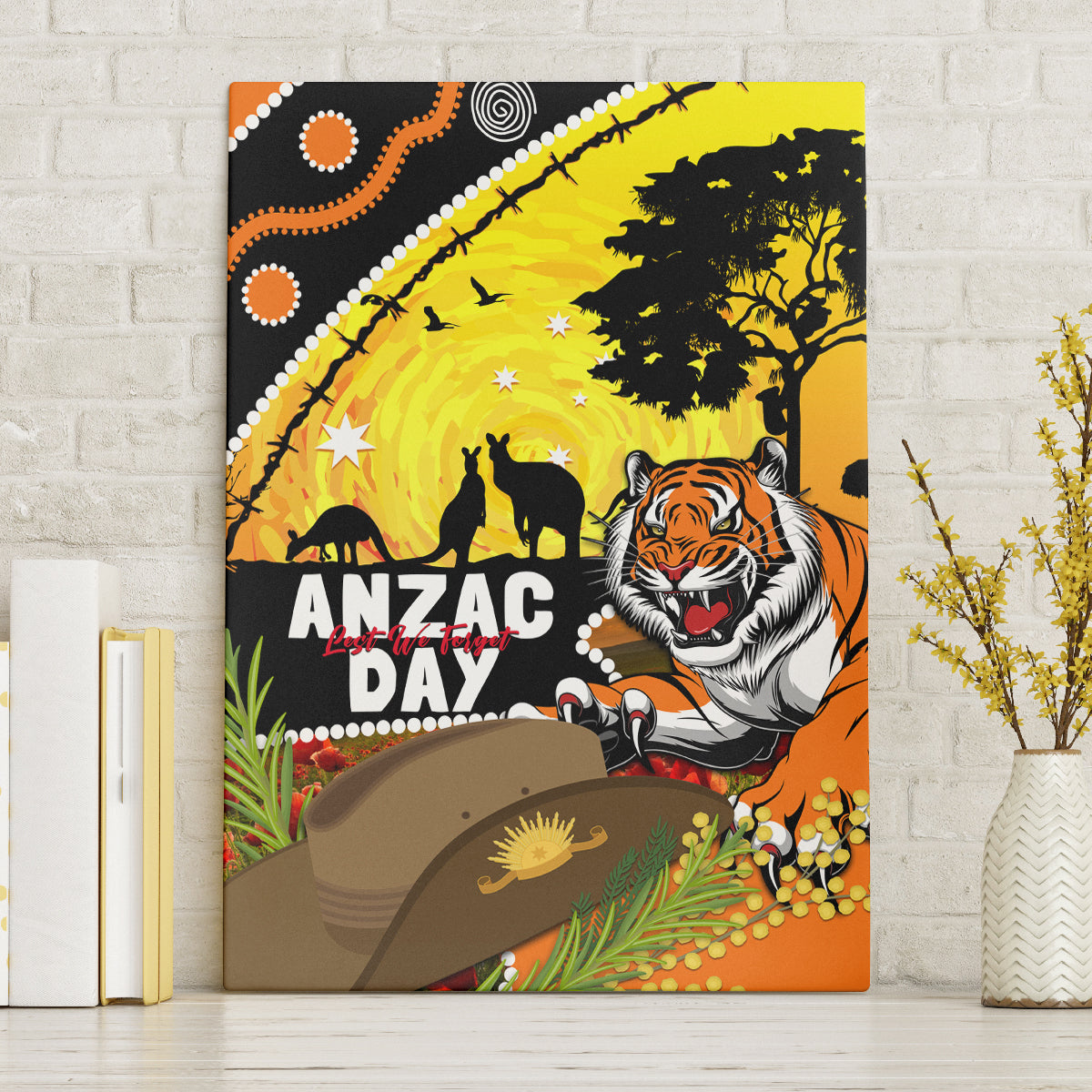 Tigers Rugby ANZAC Day Canvas Wall Art Wests Mascot Rosemary Starry Night