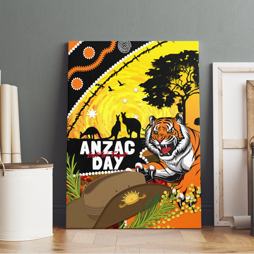 Tigers Rugby ANZAC Day Canvas Wall Art Wests Mascot Rosemary Starry Night