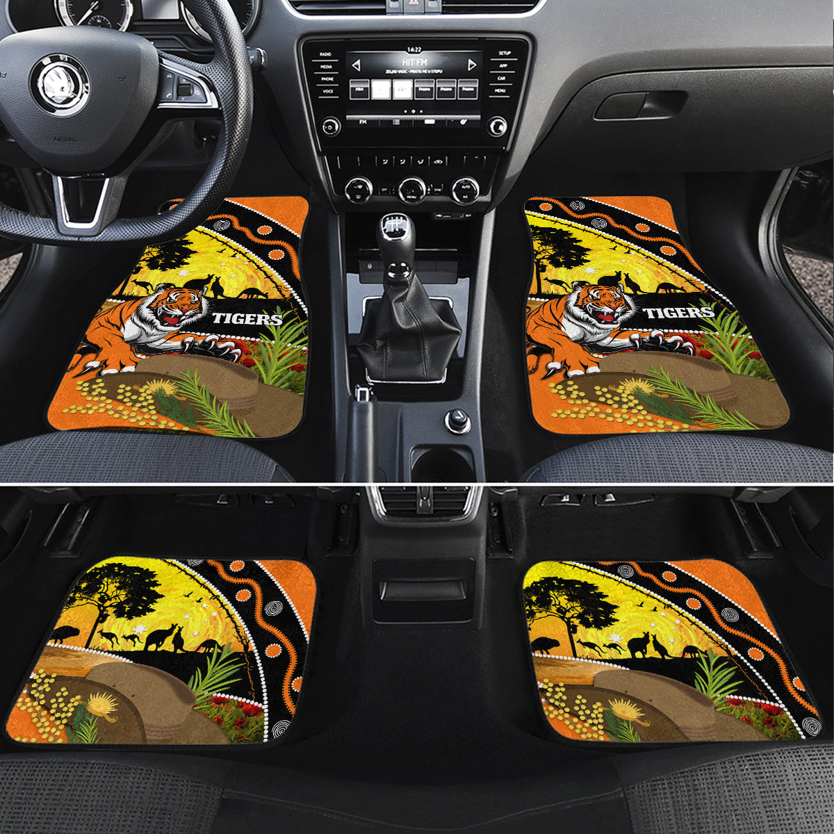 Tigers Rugby ANZAC Day Car Mats Wests Mascot Rosemary Starry Night