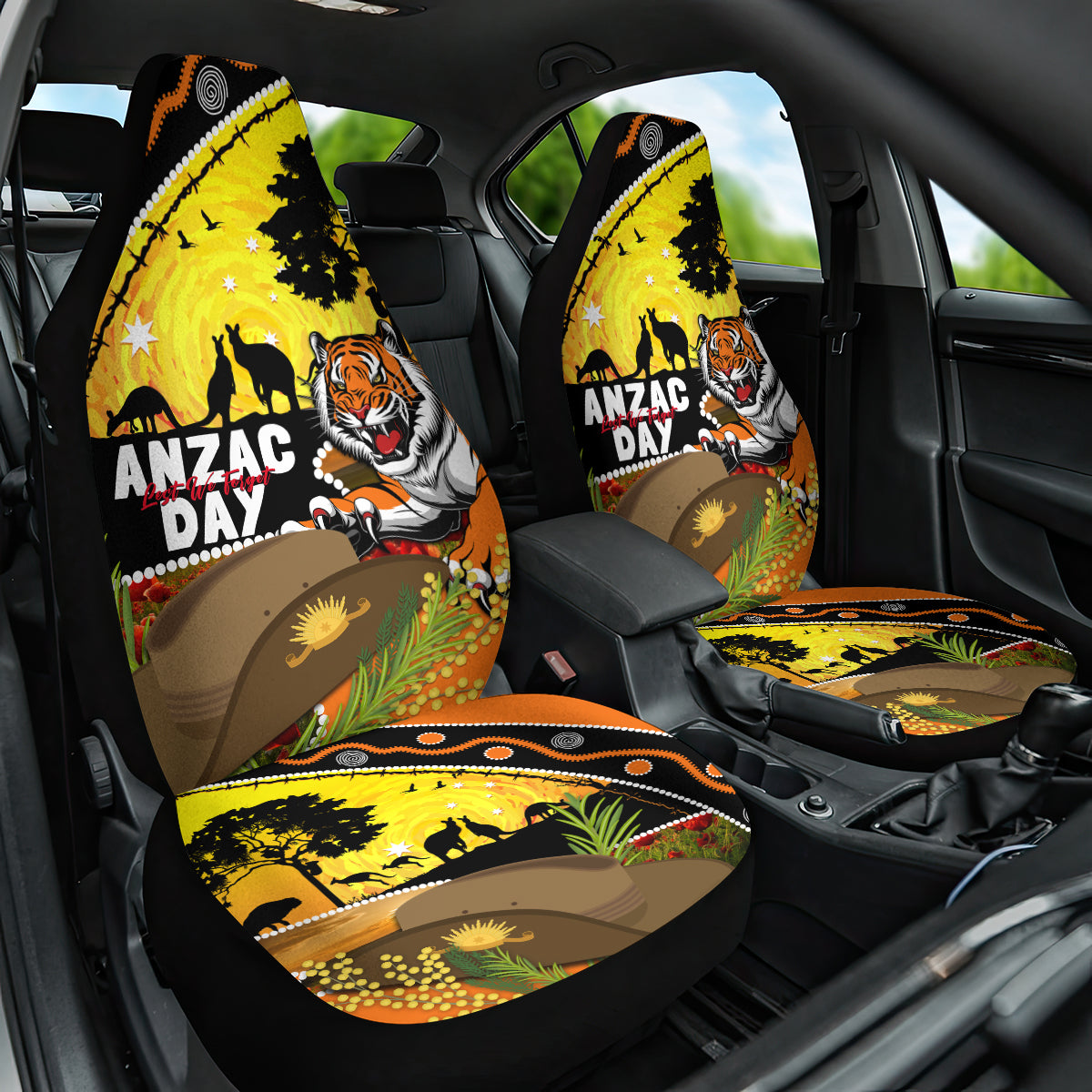 Tigers Rugby ANZAC Day Car Seat Cover Wests Mascot Rosemary Starry Night