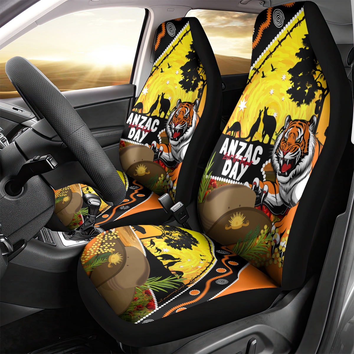 Tigers Rugby ANZAC Day Car Seat Cover Wests Mascot Rosemary Starry Night