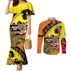 Tigers Rugby ANZAC Day Couples Matching Mermaid Dress and Long Sleeve Button Shirt Wests Mascot Rosemary Starry Night