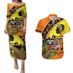Tigers Rugby ANZAC Day Couples Matching Puletasi and Hawaiian Shirt Wests Mascot Rosemary Starry Night