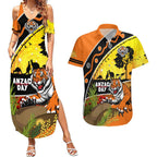 Tigers Rugby ANZAC Day Couples Matching Summer Maxi Dress and Hawaiian Shirt Wests Mascot Rosemary Starry Night