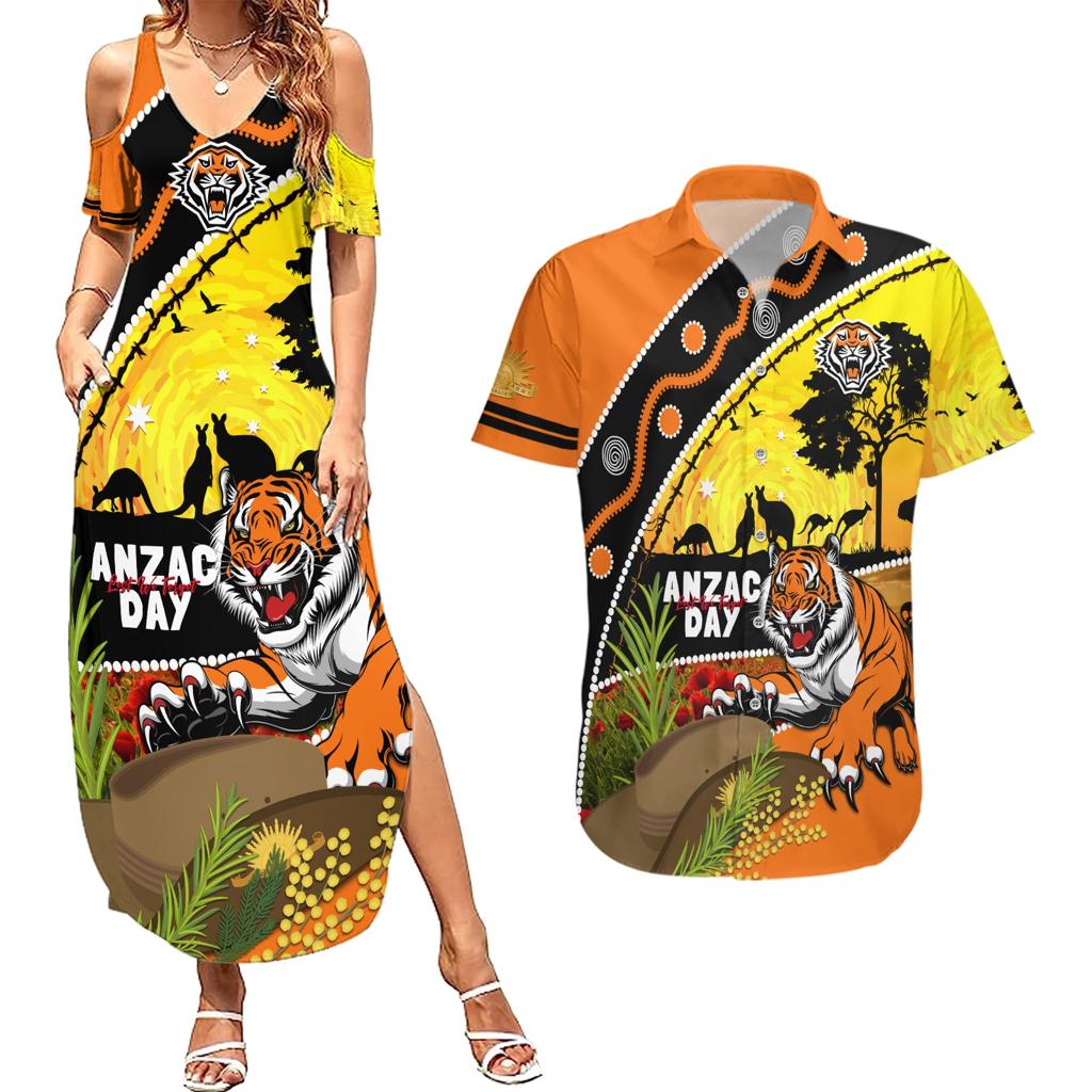 Tigers Rugby ANZAC Day Couples Matching Summer Maxi Dress and Hawaiian Shirt Wests Mascot Rosemary Starry Night
