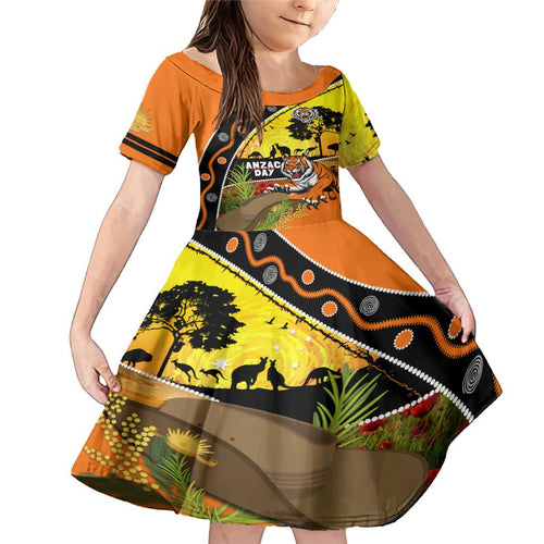 Tigers Rugby ANZAC Day Family Matching Mermaid Dress and Hawaiian Shirt Wests Mascot Rosemary Starry Night