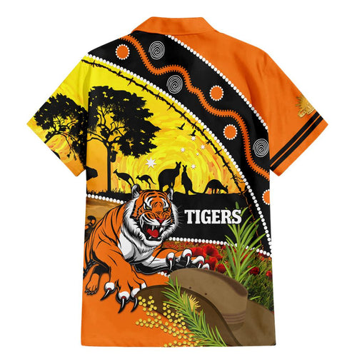 Tigers Rugby ANZAC Day Family Matching Mermaid Dress and Hawaiian Shirt Wests Mascot Rosemary Starry Night