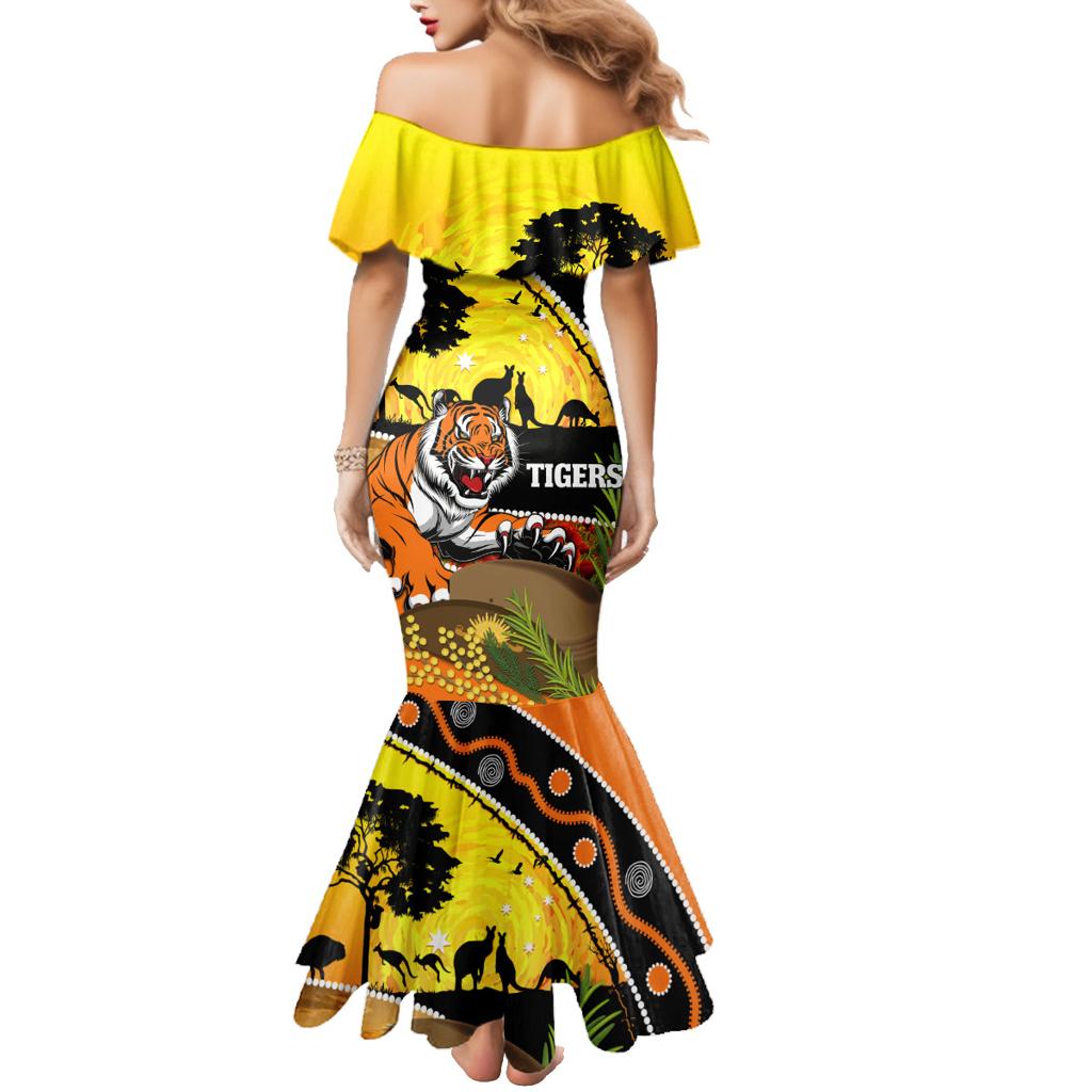 Tigers Rugby ANZAC Day Family Matching Mermaid Dress and Hawaiian Shirt Wests Mascot Rosemary Starry Night