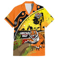 Tigers Rugby ANZAC Day Family Matching Off Shoulder Maxi Dress and Hawaiian Shirt Wests Mascot Rosemary Starry Night