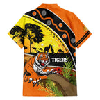 Tigers Rugby ANZAC Day Family Matching Off Shoulder Short Dress and Hawaiian Shirt Wests Mascot Rosemary Starry Night