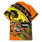 Tigers Rugby ANZAC Day Family Matching Short Sleeve Bodycon Dress and Hawaiian Shirt Wests Mascot Rosemary Starry Night