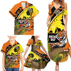 Tigers Rugby ANZAC Day Family Matching Summer Maxi Dress and Hawaiian Shirt Wests Mascot Rosemary Starry Night