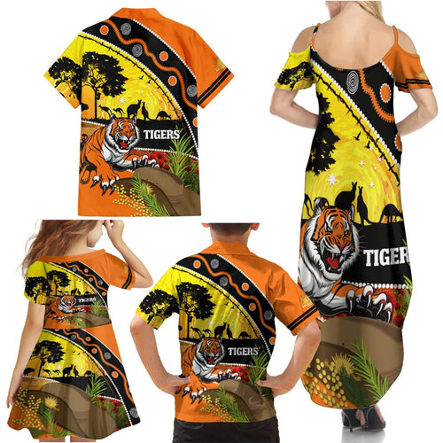 Tigers Rugby ANZAC Day Family Matching Summer Maxi Dress and Hawaiian Shirt Wests Mascot Rosemary Starry Night