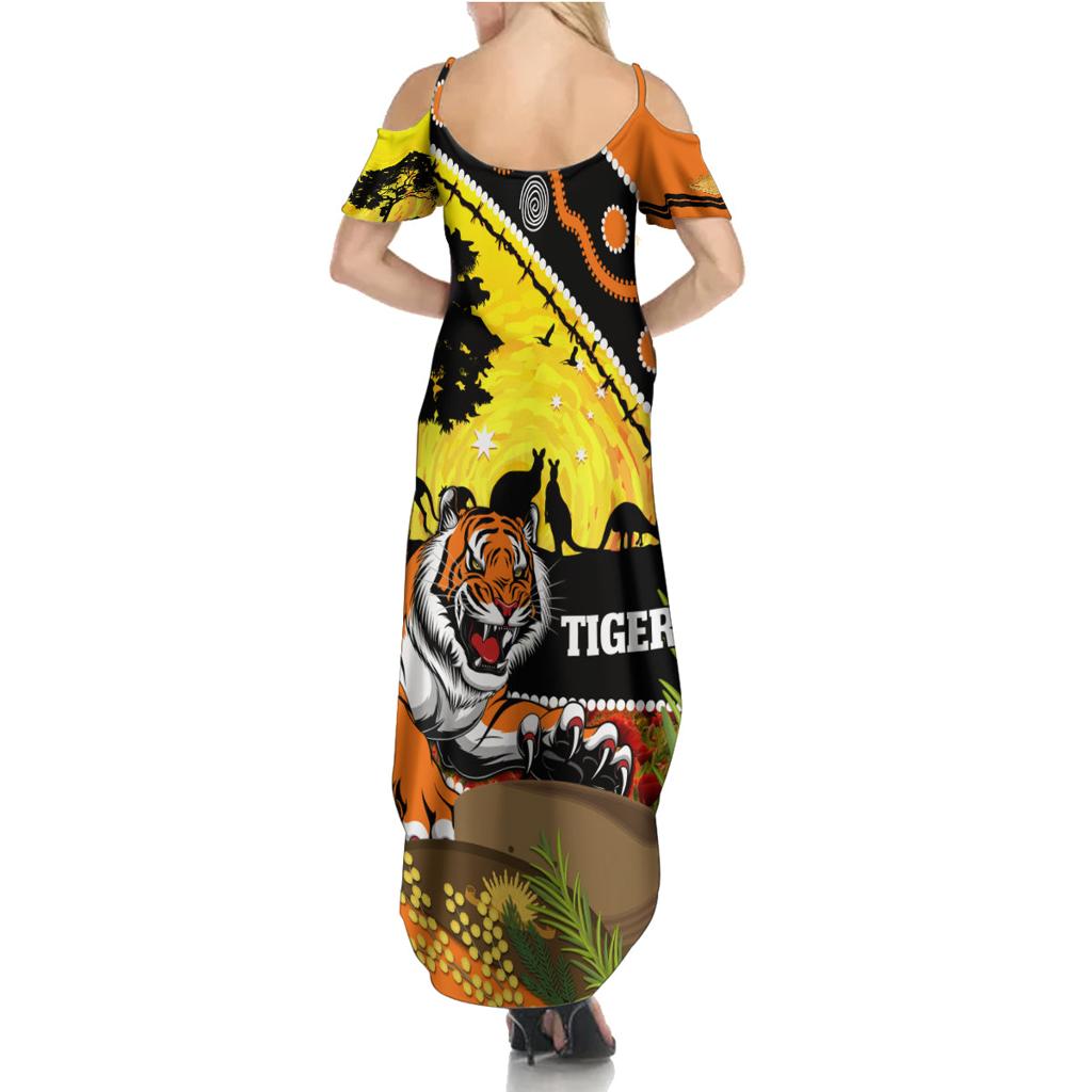 Tigers Rugby ANZAC Day Family Matching Summer Maxi Dress and Hawaiian Shirt Wests Mascot Rosemary Starry Night
