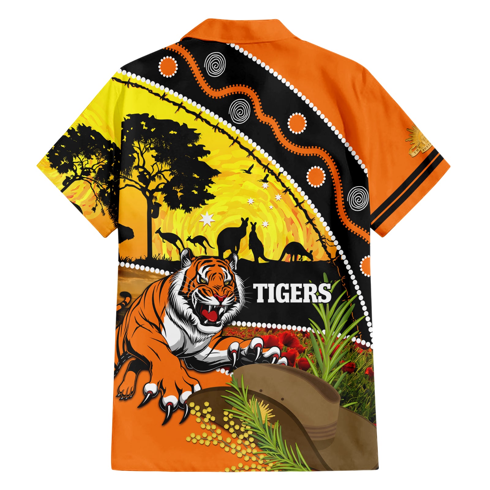 Tigers Rugby ANZAC Day Hawaiian Shirt Wests Mascot Rosemary Starry Night