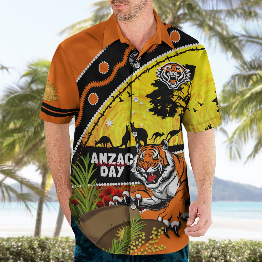 Tigers Rugby ANZAC Day Hawaiian Shirt Wests Mascot Rosemary Starry Night