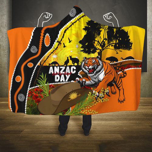 Tigers Rugby ANZAC Day Hooded Blanket Wests Mascot Rosemary Starry Night