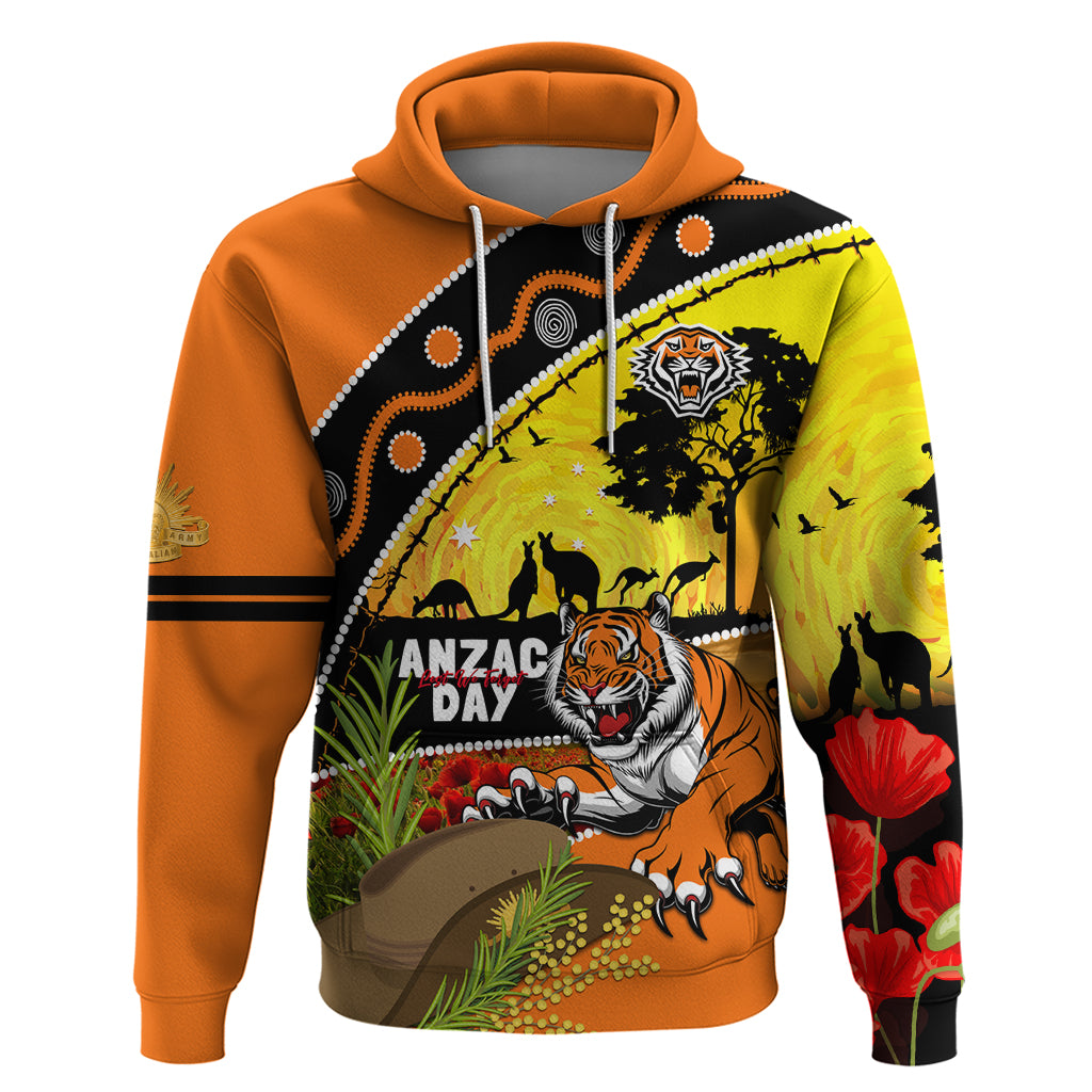 Tigers Rugby ANZAC Day Hoodie Wests Mascot Rosemary Starry Night