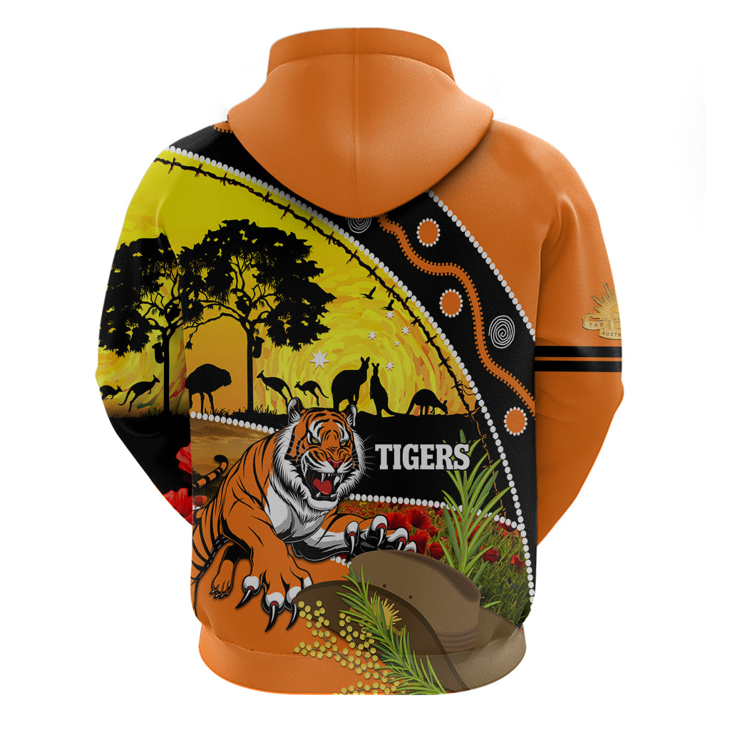Tigers Rugby ANZAC Day Hoodie Wests Mascot Rosemary Starry Night