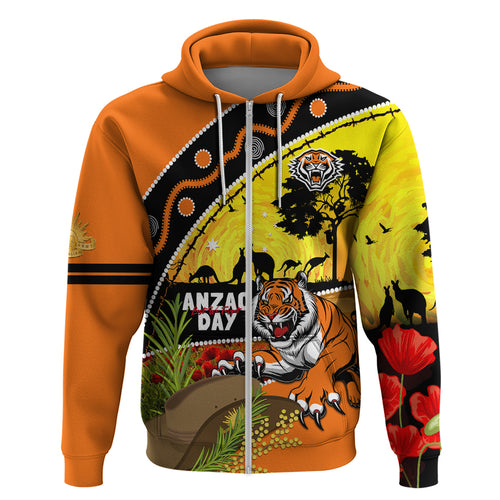 Tigers Rugby ANZAC Day Hoodie Wests Mascot Rosemary Starry Night
