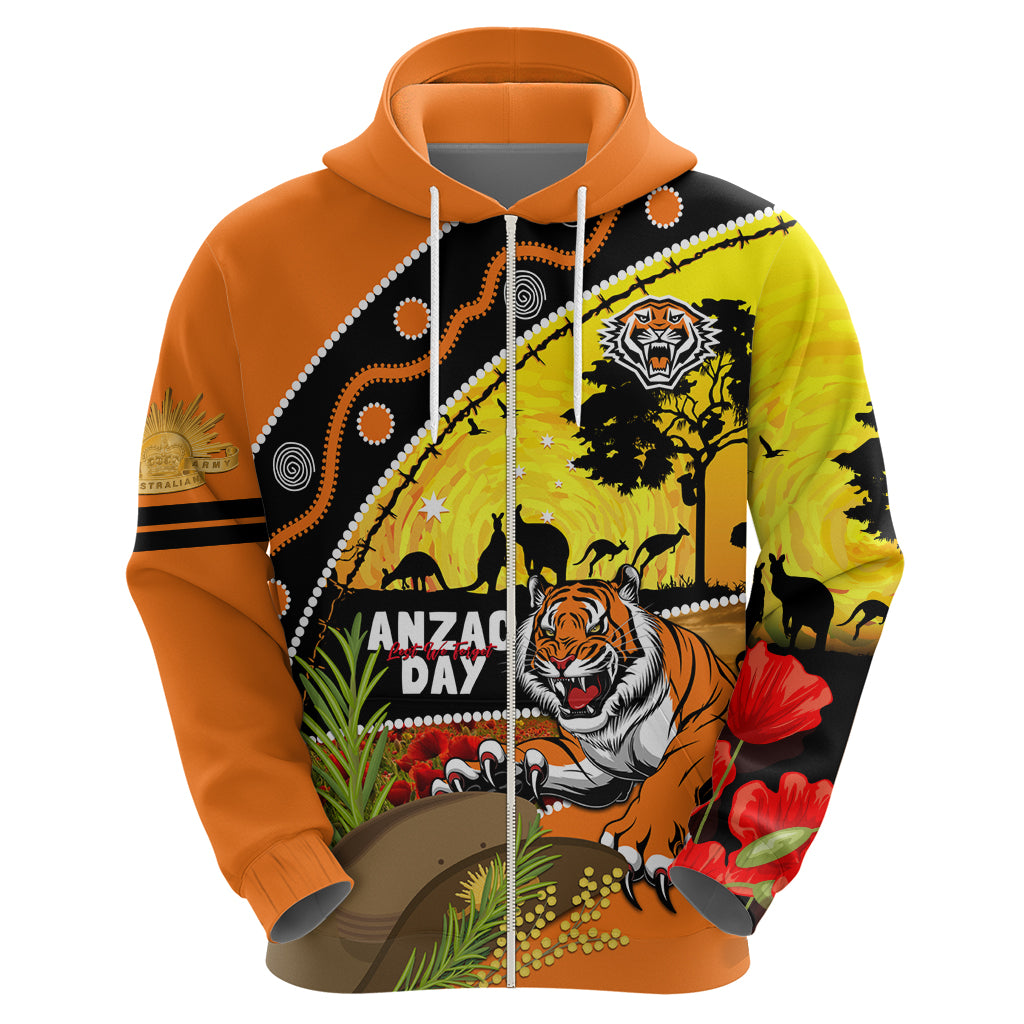 Tigers Rugby ANZAC Day Hoodie Wests Mascot Rosemary Starry Night