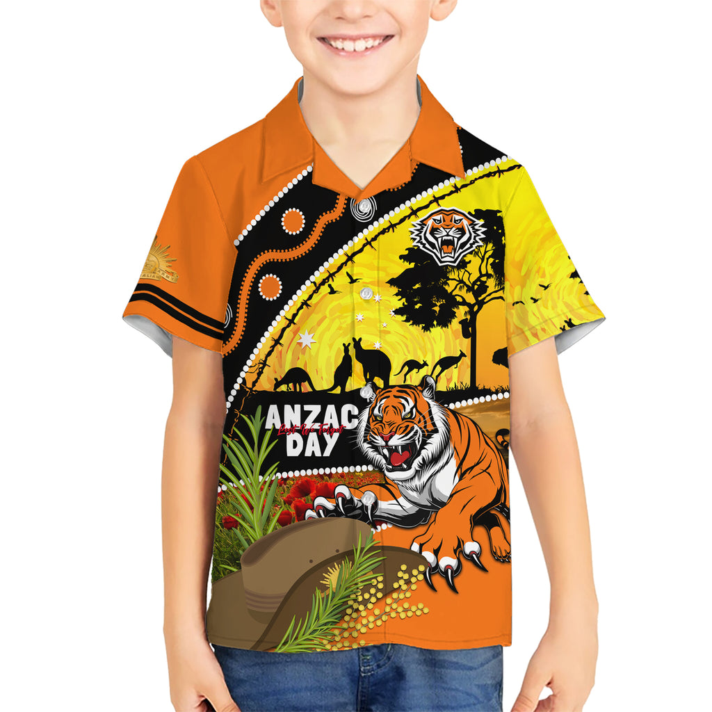 Tigers Rugby ANZAC Day Kid Hawaiian Shirt Wests Mascot Rosemary Starry Night