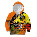 Tigers Rugby ANZAC Day Kid Hoodie Wests Mascot Rosemary Starry Night