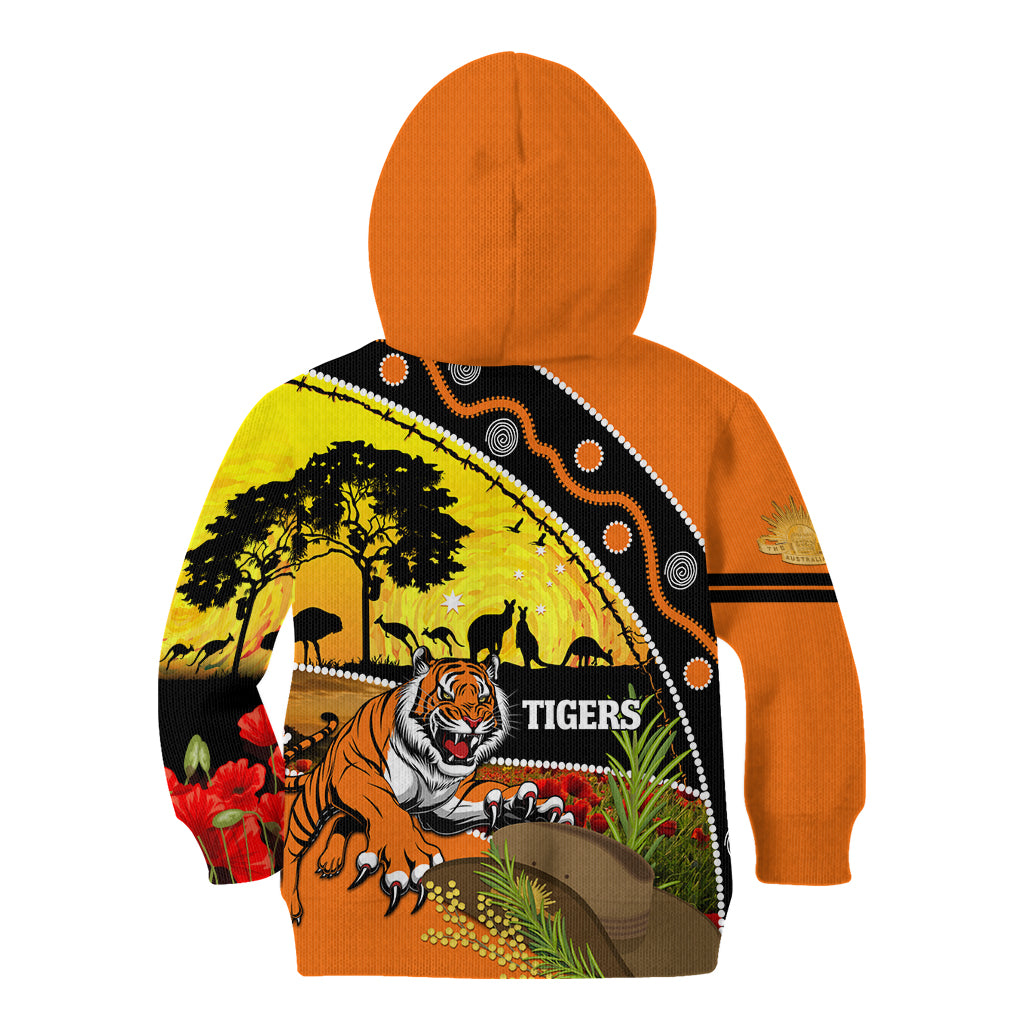 Tigers Rugby ANZAC Day Kid Hoodie Wests Mascot Rosemary Starry Night