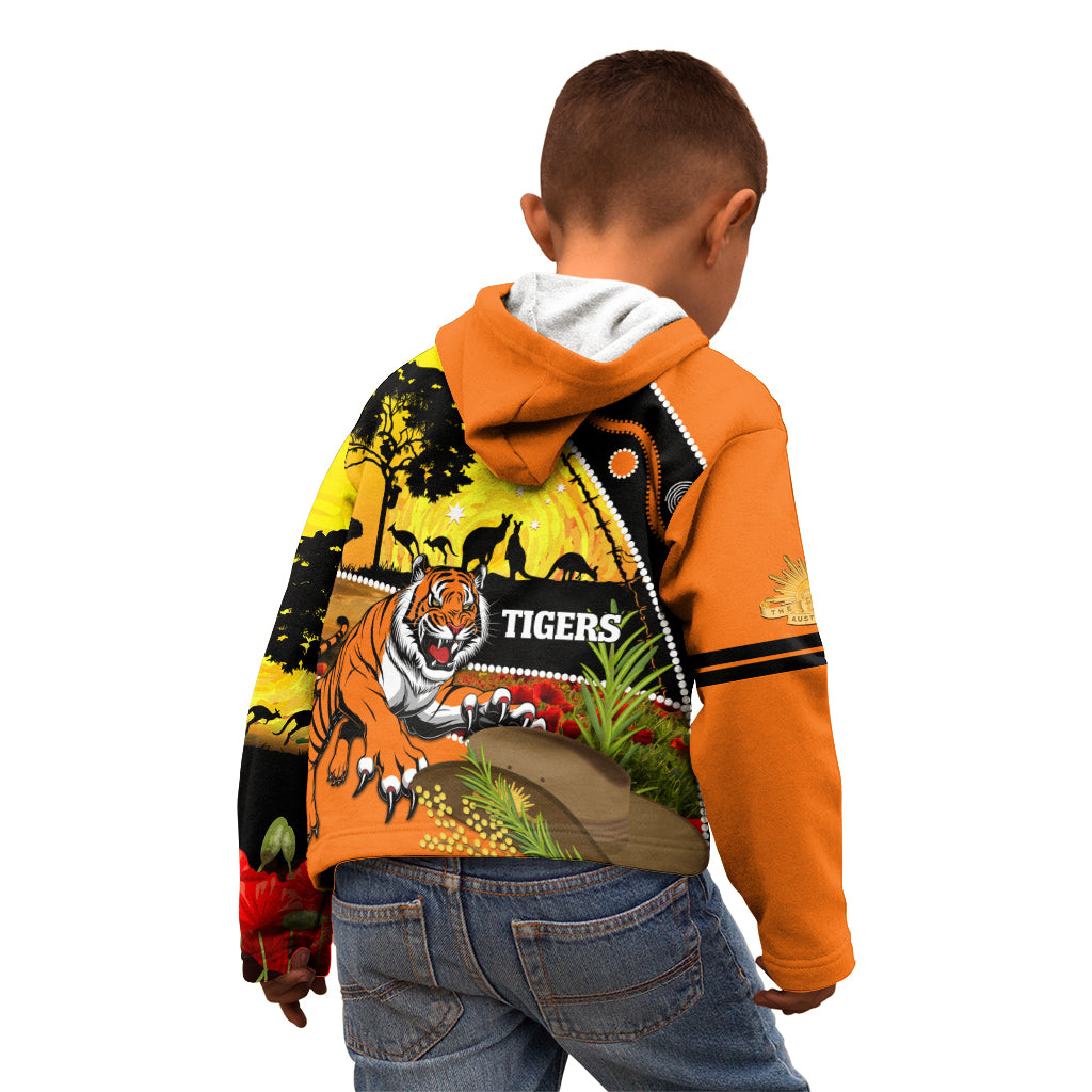 Tigers Rugby ANZAC Day Kid Hoodie Wests Mascot Rosemary Starry Night