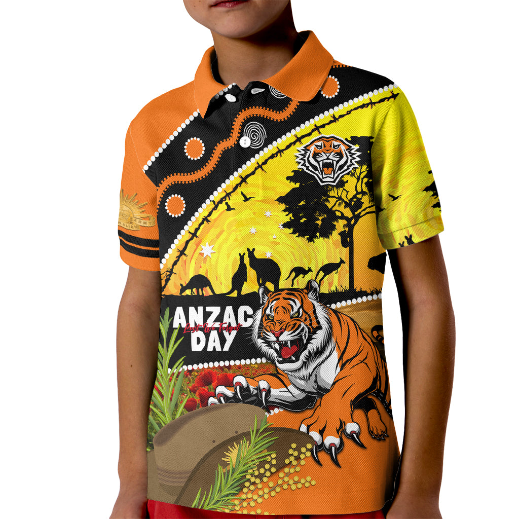 Tigers Rugby ANZAC Day Kid Polo Shirt Wests Mascot Rosemary Starry Night