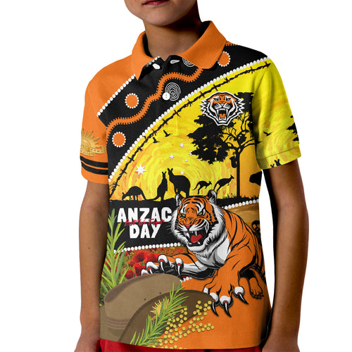 Tigers Rugby ANZAC Day Kid Polo Shirt Wests Mascot Rosemary Starry Night