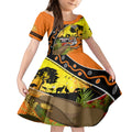 Tigers Rugby ANZAC Day Kid Short Sleeve Dress Wests Mascot Rosemary Starry Night