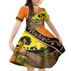 Tigers Rugby ANZAC Day Kid Short Sleeve Dress Wests Mascot Rosemary Starry Night